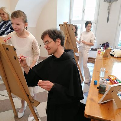 Warsztaty malarskie z wykonywaniem portretu bł. Jolenty grafika